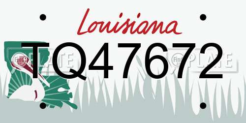 TQ47672 Louisiana License Plate