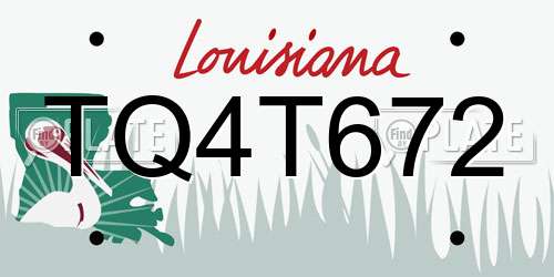 TQ4T672 Louisiana License Plate