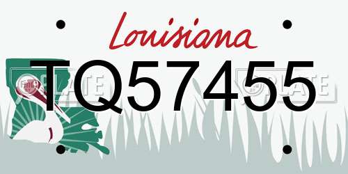 TQ57455 Louisiana License Plate