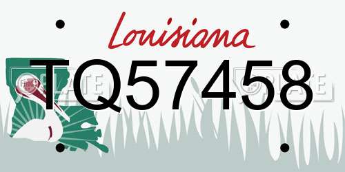 TQ57458 Louisiana License Plate