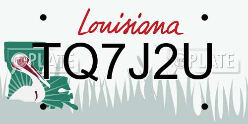 TQ7J2U Louisiana License Plate