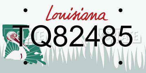TQ82485 Louisiana License Plate