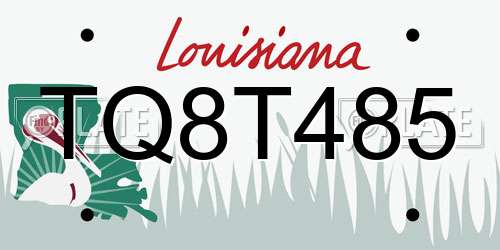 TQ8T485 Louisiana License Plate