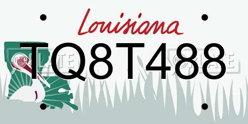 TQ8T488 Louisiana License Plate