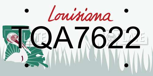 TQA7622 Louisiana License Plate