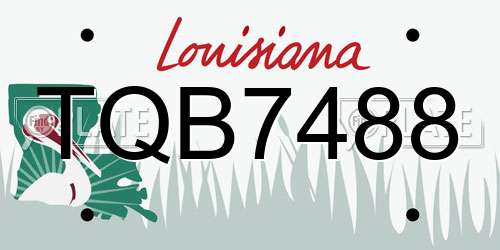 TQB7488 Louisiana License Plate