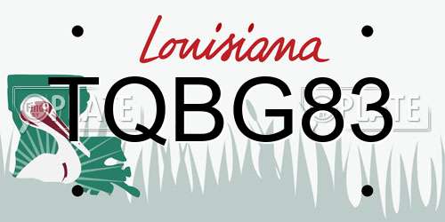 TQBG83 Louisiana License Plate