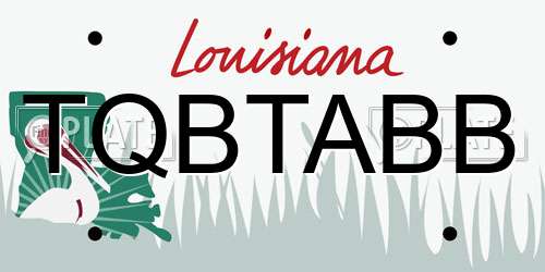 TQBTABB Louisiana License Plate