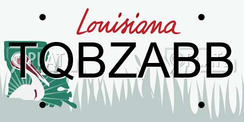 TQBZABB Louisiana License Plate