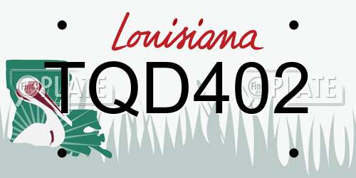 TQD402 Louisiana License Plate