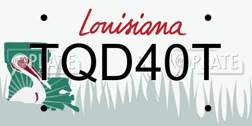 TQD40T Louisiana License Plate