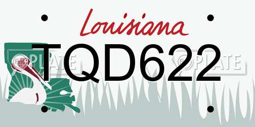TQD622 Louisiana License Plate