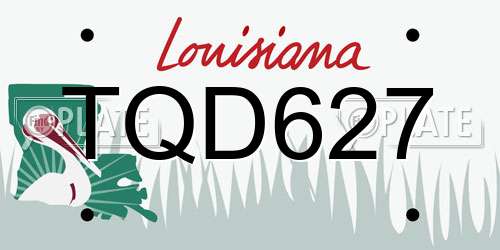 TQD627 Louisiana License Plate