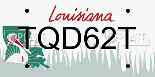 TQD62T Louisiana License Plate