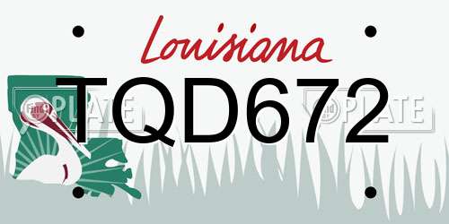 TQD672 Louisiana License Plate