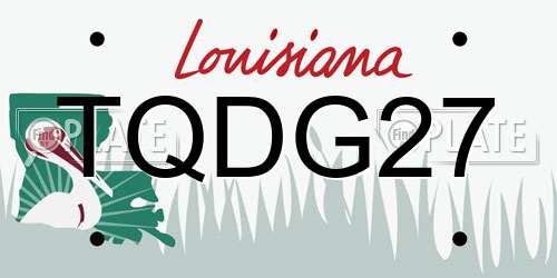 TQDG27 Louisiana License Plate