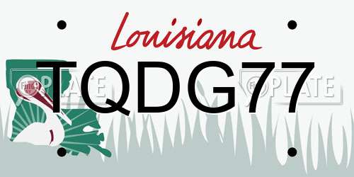 TQDG77 Louisiana License Plate