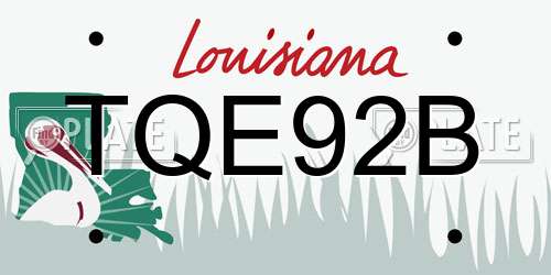 TQE92B Louisiana License Plate