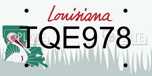 TQE978 Louisiana License Plate