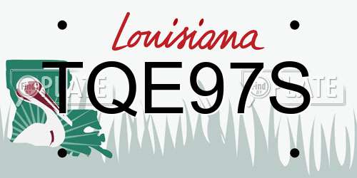 TQE97S Louisiana License Plate