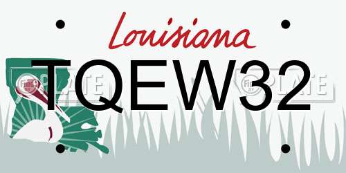TQEW32 Louisiana License Plate