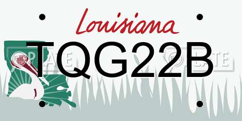 TQG22B Louisiana License Plate