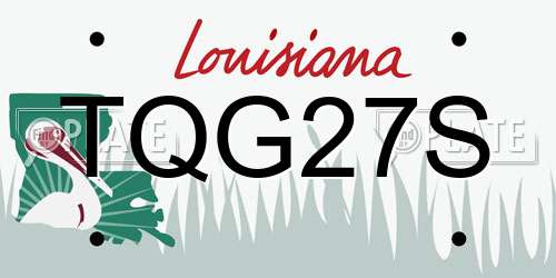 TQG27S Louisiana License Plate