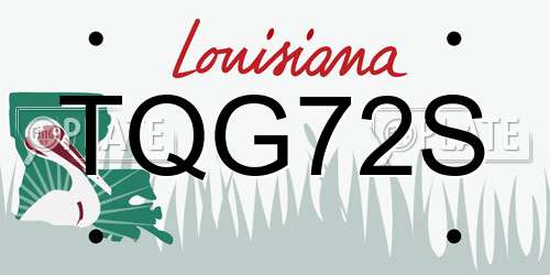 TQG72S Louisiana License Plate