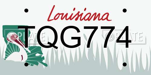 TQG774 Louisiana License Plate