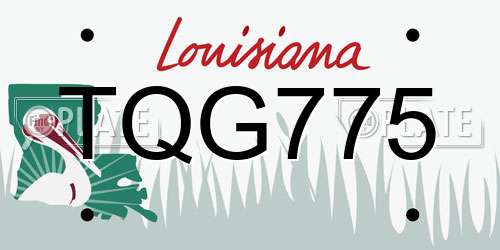TQG775 Louisiana License Plate