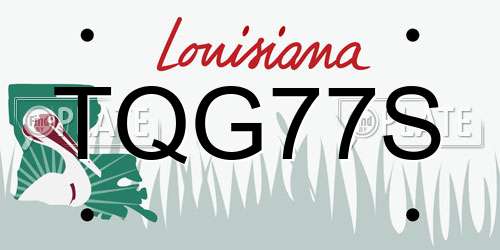 TQG77S Louisiana License Plate