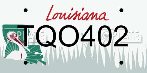 TQO402 Louisiana License Plate
