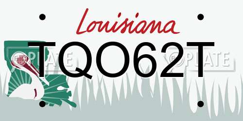 TQO62T Louisiana License Plate