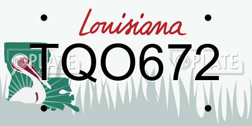 TQO672 Louisiana License Plate