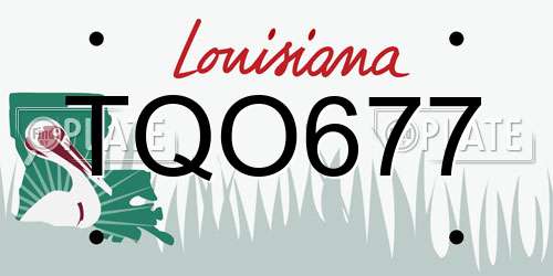 TQO677 Louisiana License Plate