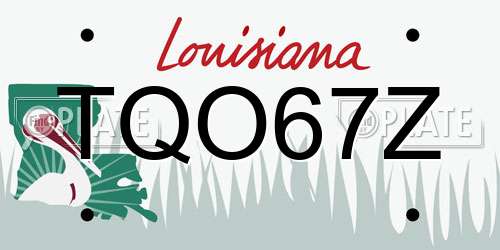 TQO67Z Louisiana License Plate