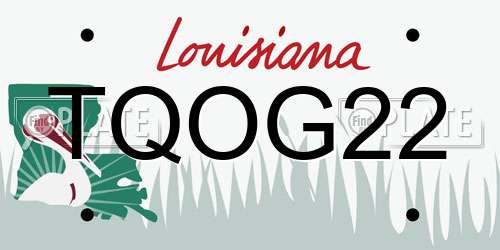 TQOG22 Louisiana License Plate
