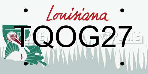 TQOG27 Louisiana License Plate