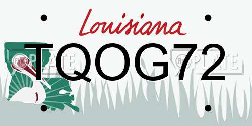 TQOG72 Louisiana License Plate