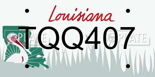TQQ407 Louisiana License Plate