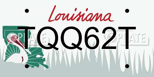 TQQ62T Louisiana License Plate