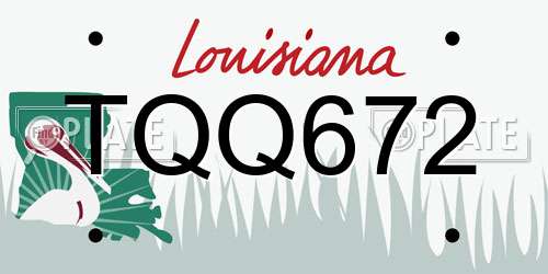 TQQ672 Louisiana License Plate