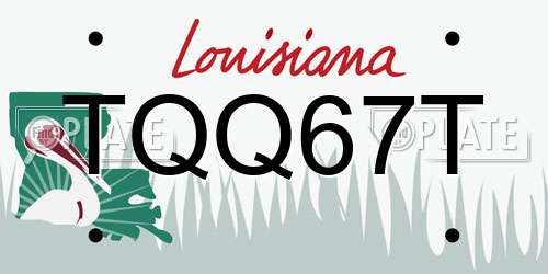 TQQ67T Louisiana License Plate