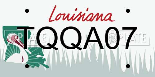 TQQA07 Louisiana License Plate