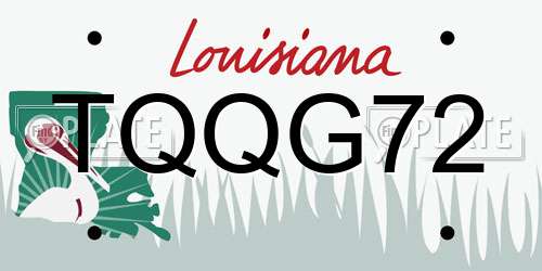 TQQG72 Louisiana License Plate