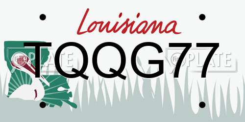 TQQG77 Louisiana License Plate