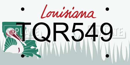 TQR549 Louisiana License Plate