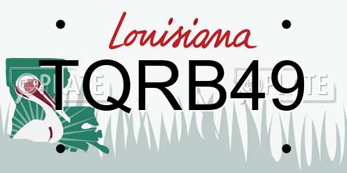TQRB49 Louisiana License Plate