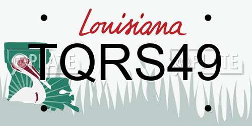 TQRS49 Louisiana License Plate