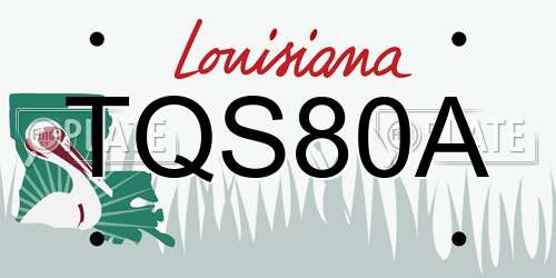 TQS80A Louisiana License Plate